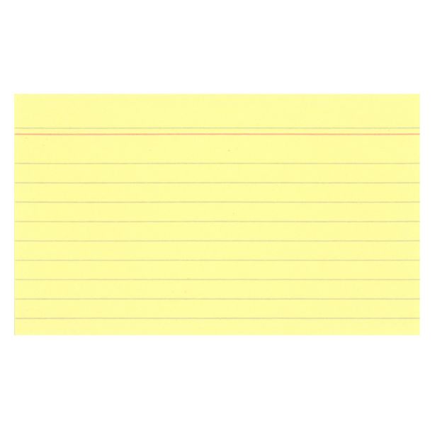 Exacompta Record Cards 125x200mm Yellow, Pack of 100 