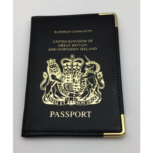 Finecell Leather Passport Holder, Black
