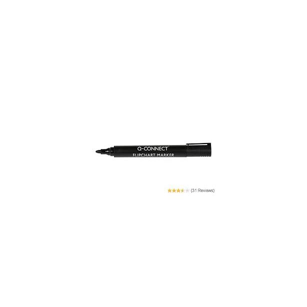 Q Connect Flipchart Markers: Black. Pack of 10