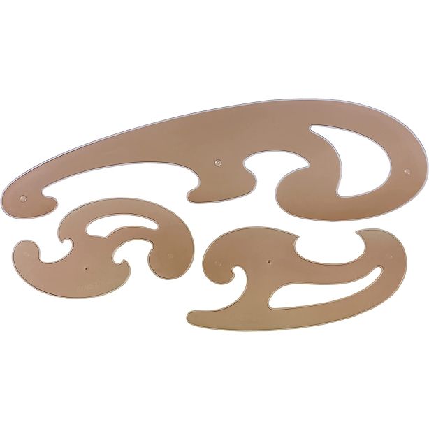 Linex French Curve Set (3 Curves). Sizes 310mm, 160mm and 130mm