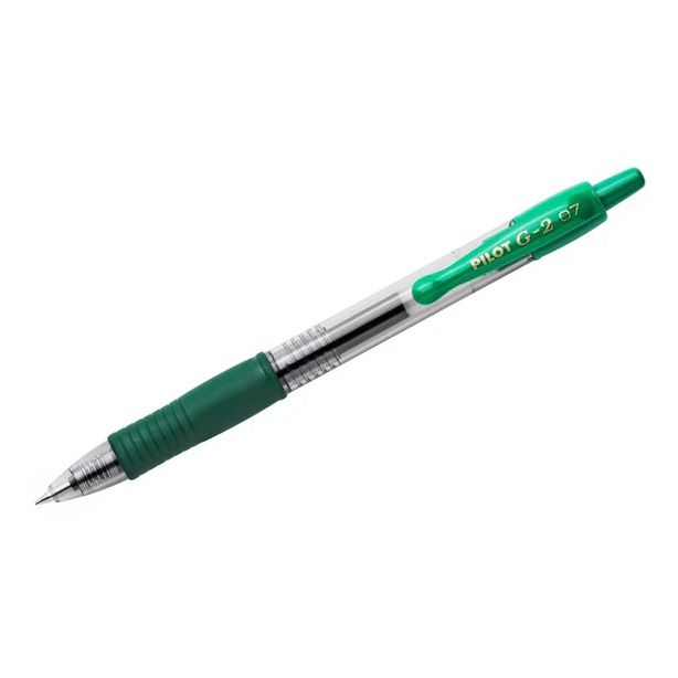 Pilot G2 07 Retractable Rollerball Gel Ink Pen 0.7mm Green ink