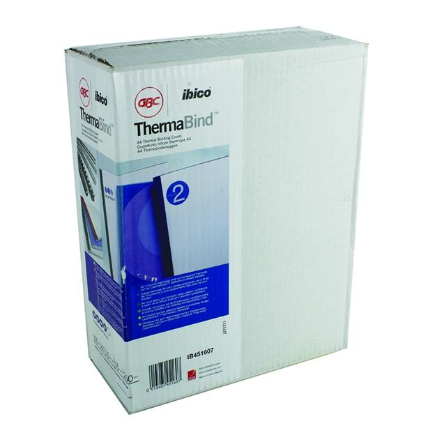 GBC A4 Thermal Binding Covers 1.5mm, 240gsm, Front: Clear PVC, Back: Black LeatherGrain, Pack of 100 