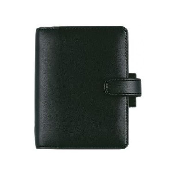 Filofax Identity Personal Organiser Smooth Leather Look Cover Stud Fastener, Black