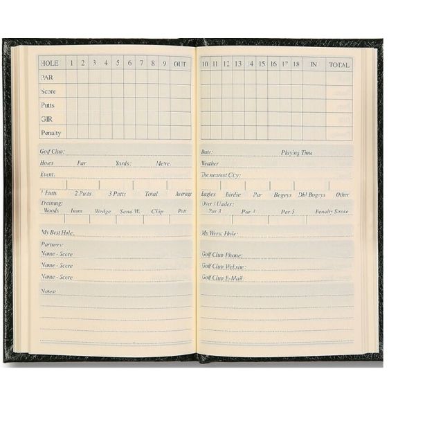 Montana Grain Leather Golf Notebook, Burgundy