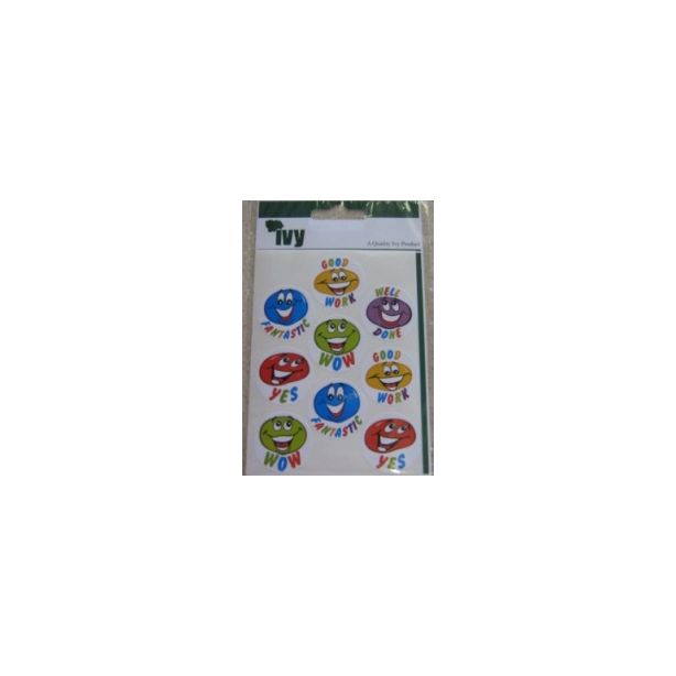 Ivy Motivational Stickers with a Smiley Face Design, Pack of 27 Stickers