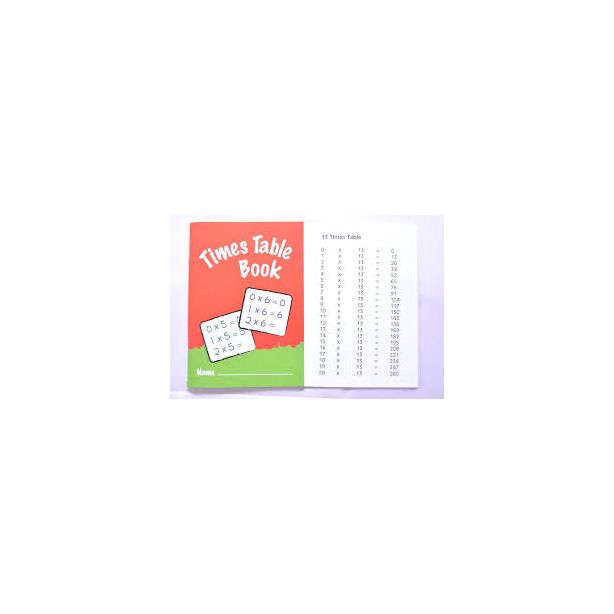Times Table Practice Book A6 Includes tables 1 - 20, Pack of 2 Books