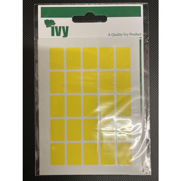 Ivy Labels 12 x 18mm Yellow Pack of 175