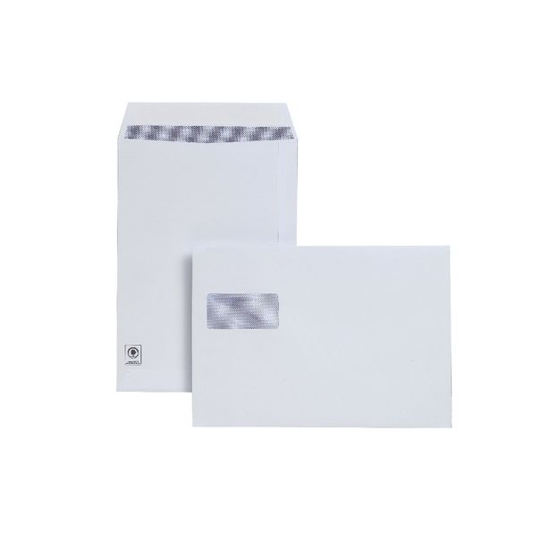 C4 White Window Pocket Envelopes 120gsm Peel and Seal, Pack of 250