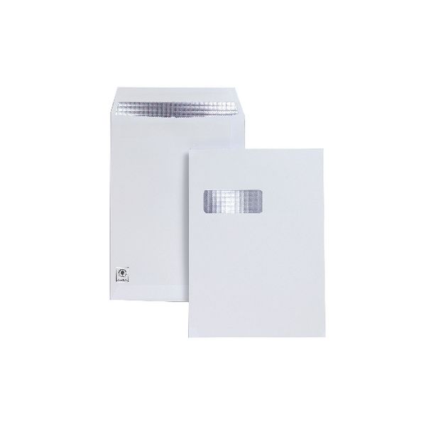 C4 White Window Pocket Envelopes 120gsm Self Seal, Pack of 250