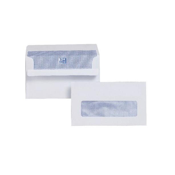 89x152mm White Window Wallet Envelopes 110gsm Self Seal, Pack of 500