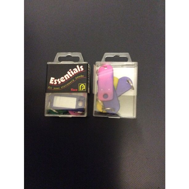 Essential Key Tags. 50 x 22m. Pack of 4 assorted colours