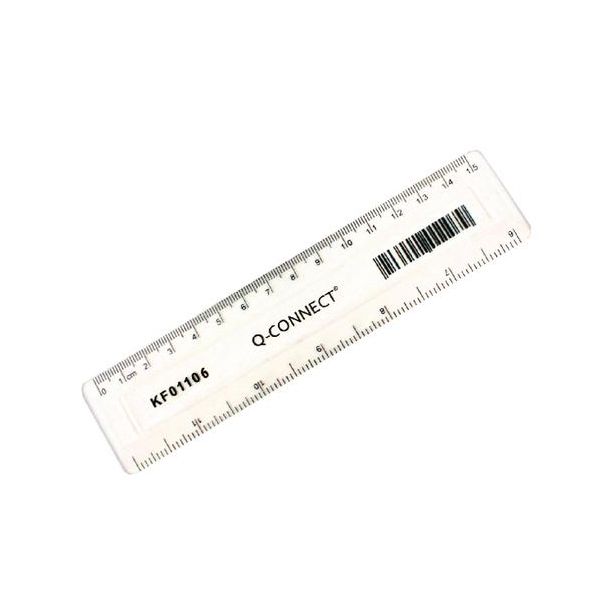 Q Connect Ruler 15cm Clear