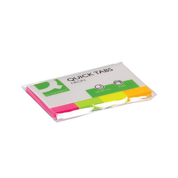 Q Connect Quick Tabs, 4x20x50mm, Transparent. 