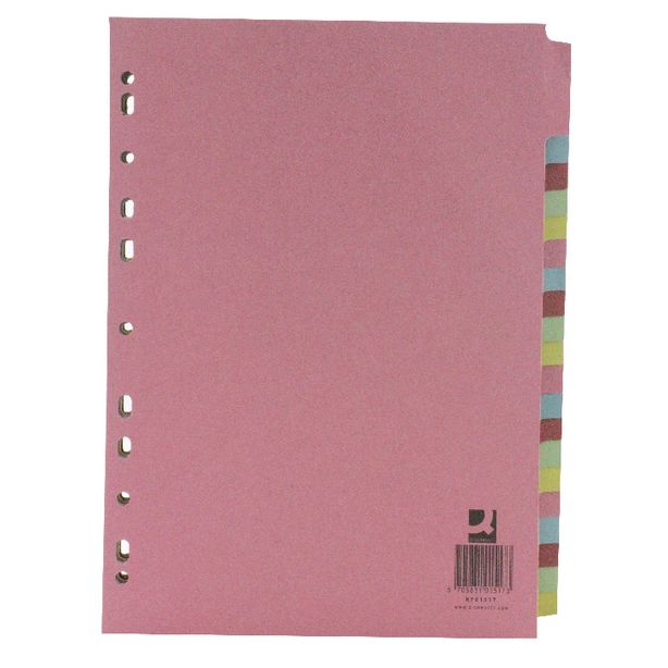Q Connect Subject Dividers, A4, 20 Part, Each