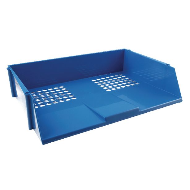Q Connect Wide Entry Letter Tray: Blue