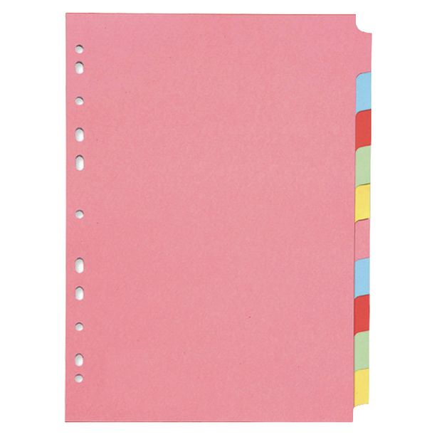 Q Connect Subject Dividers, A4, 10 Part