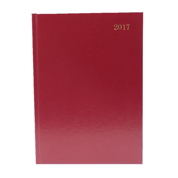 A5 Day to a Page Burgundy 2017