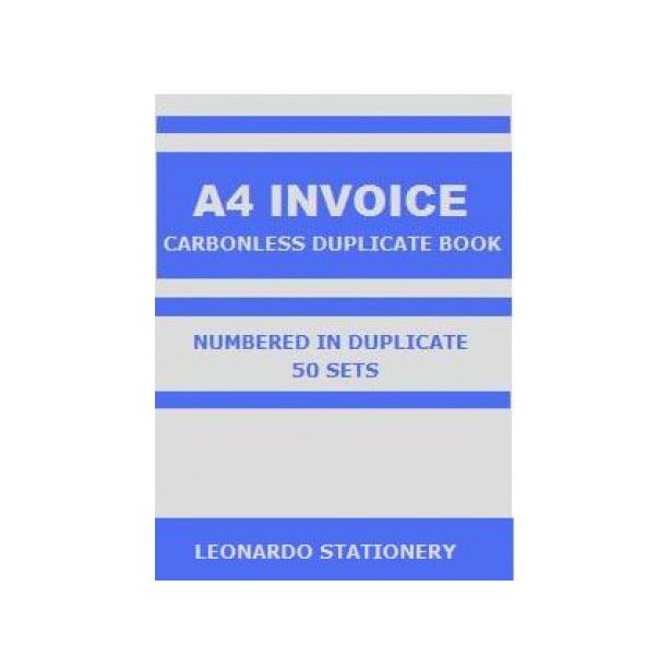 A4 Invoice Carbonless & Numbered Duplicate Book