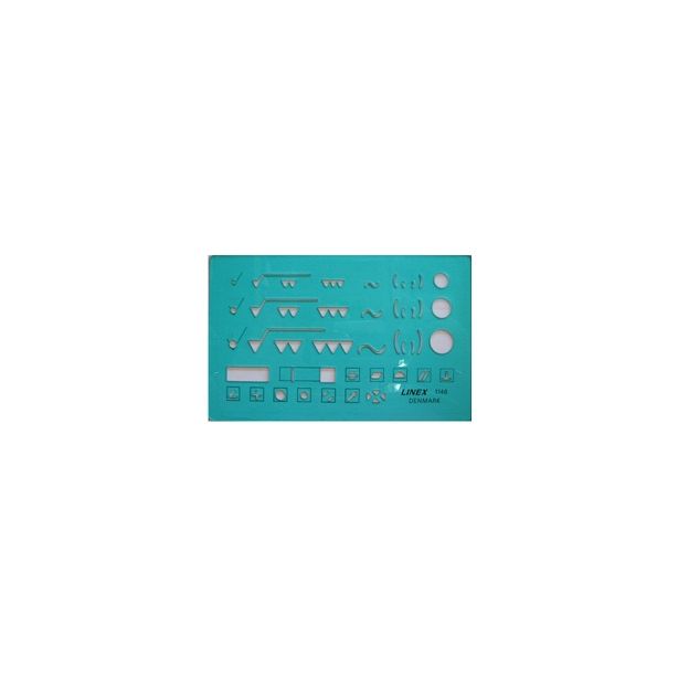 Linex Surface and Tolerance Symbols Template 1146, 140 x 90mm