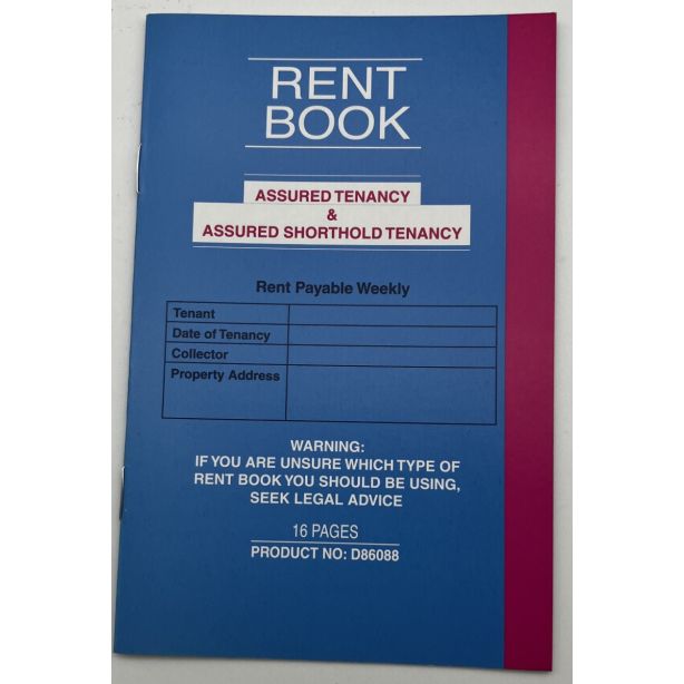 Rent Book For Assured Tenancy & Assured Shorthold Tenancy