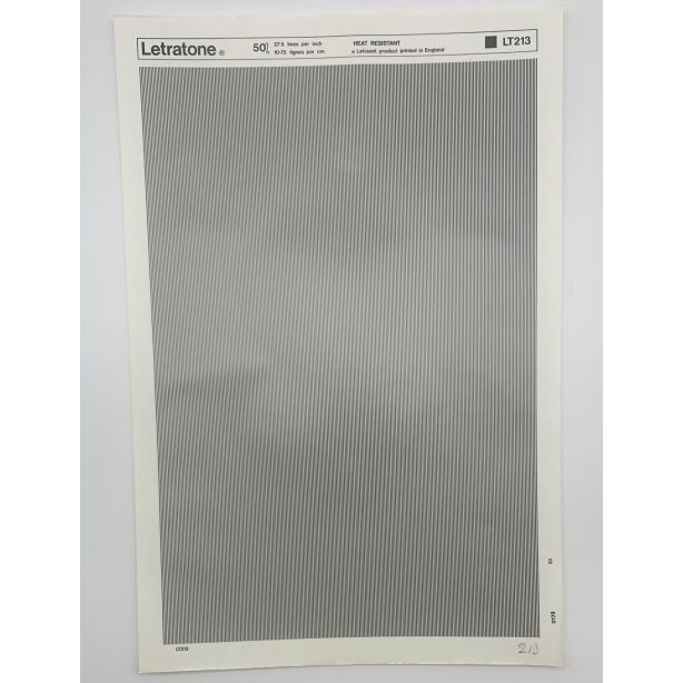 Letraset Letratone 213 50% 27.5 lines per inch 10.75 lines per cm
