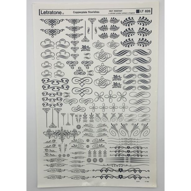 Letraset Letratone 826 Copperplate Fourishes