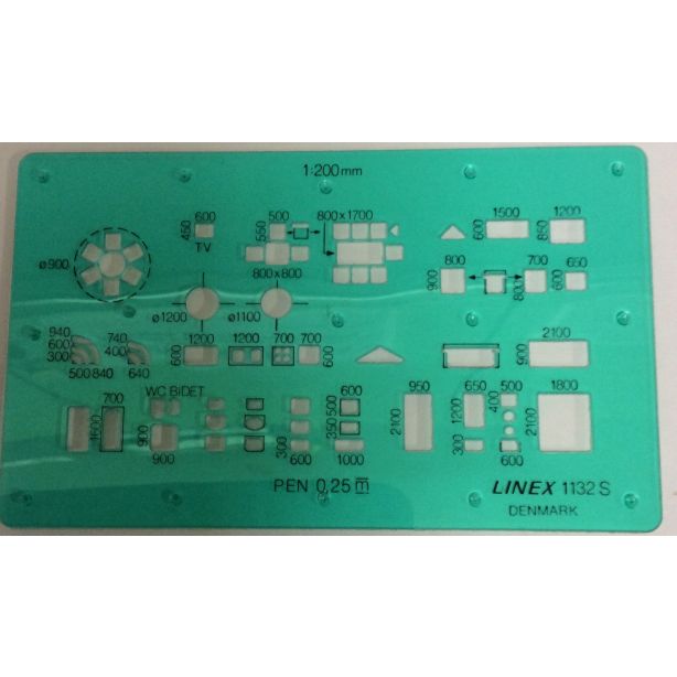  Linex House Furnishing Template, Scale1:200, 125x75mm