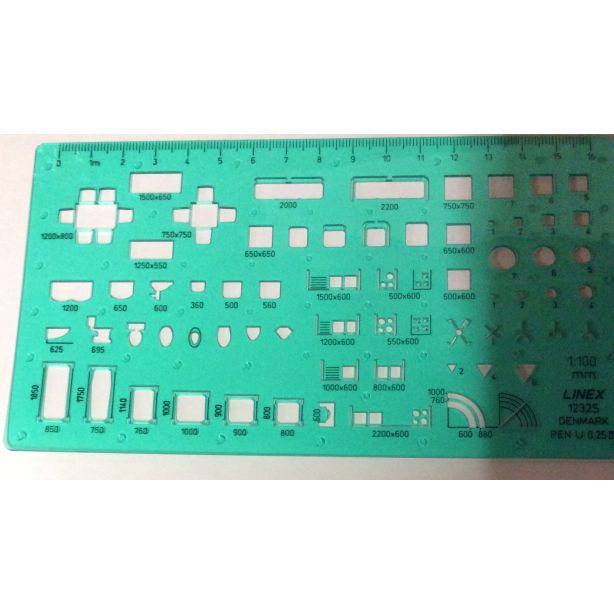Linex Architect Template, Pen:0.35mm, Scale:1:100, Size:165x80mm