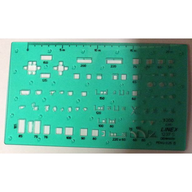 Linex Architect Template, Pen:0.35mm, Scale:1:200, Size:125x75mm