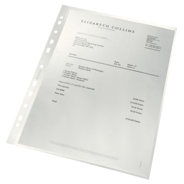 Leitz Punched Pockets Recycled A4, Pack of 100