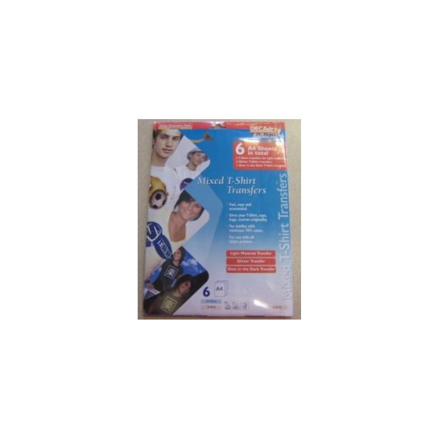 Decadry Mixed T-Shirt Transfers, Pack of 6