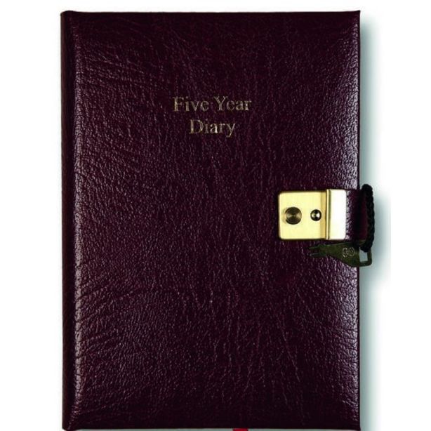 Montana Grain Leather Five Year Diary with Lock and Key