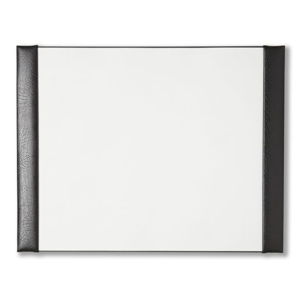 Montana Grain Leather Full Demy Military Style Desk Blotter, Black