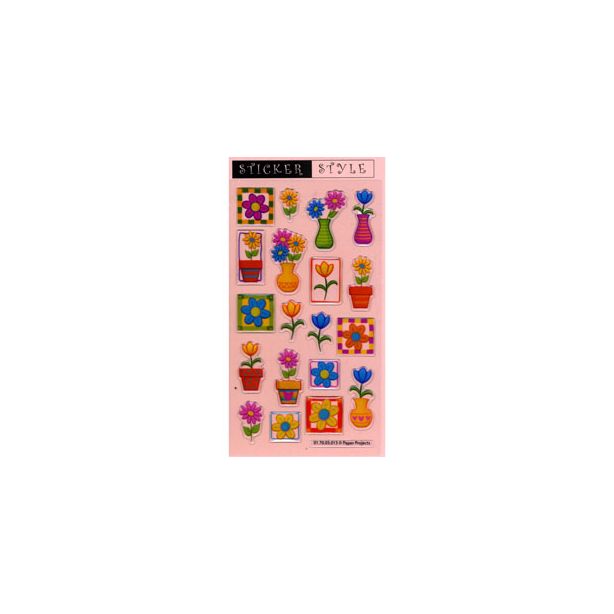Paper Projects Stickers. Flowers in Pots