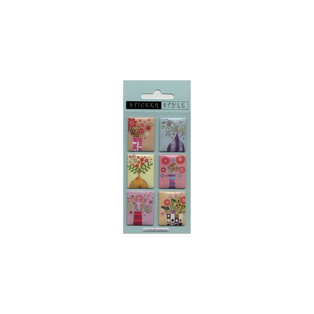 Paper Projects Stickers. Flowers in Vase