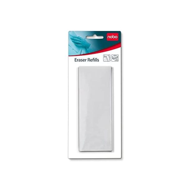 Nobo Magnetic Drywipe Eraser Refill, Pack of 10
