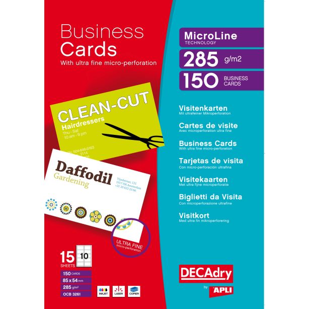 Decadry 285gsm Business Cards, Pack of 150
