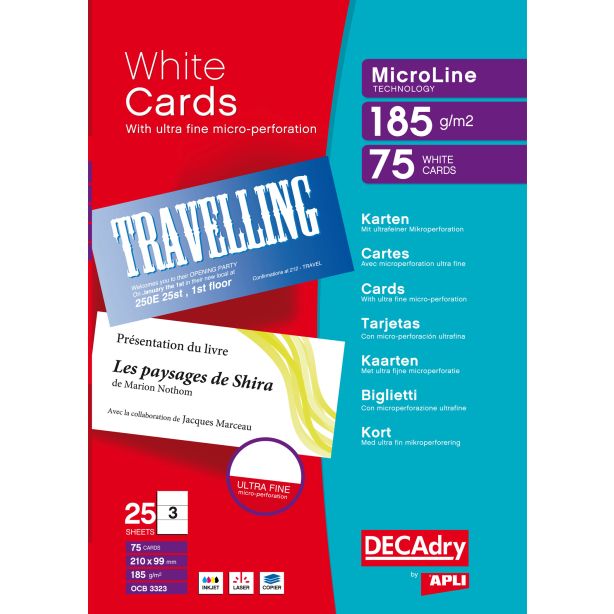 Decadry 185gsm Cards, Pack of 75