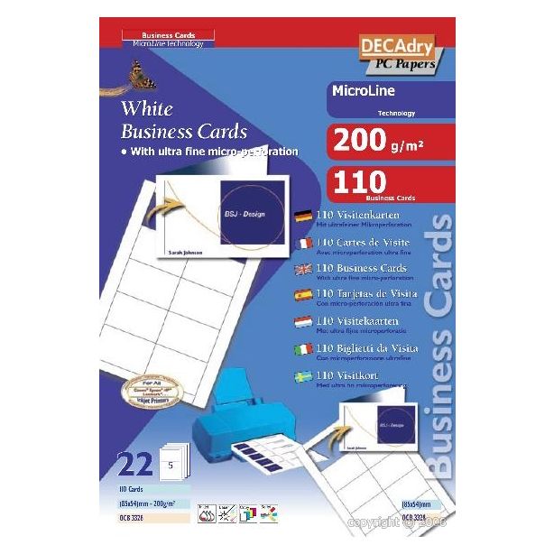 Decadry 200gsm Folded Business Cards, Pack of 110