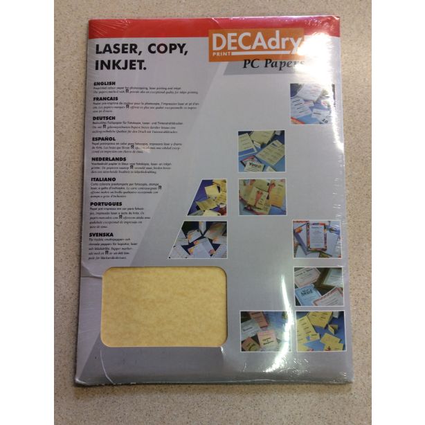 Decadry Parchment Gold Postcards, 155gsm, Pack of 72 Cards
