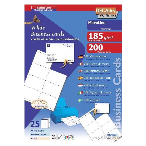 Decadry 185gsm Business Cards, Pack of 200