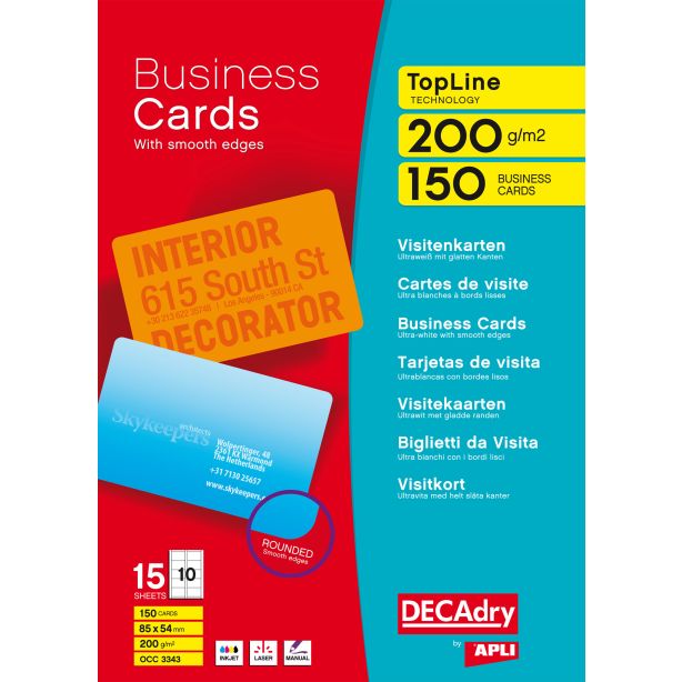 Decadry Business Cards, 200gsm, Pack of 150