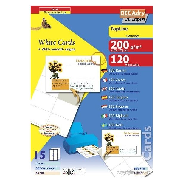 Decadry Business Cards, 200gsm, Pack of 120