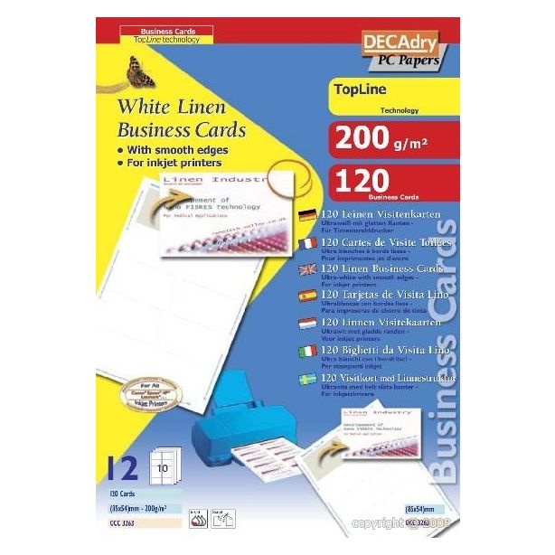 Decadry Business Cards, 240gsm, Pack of 120