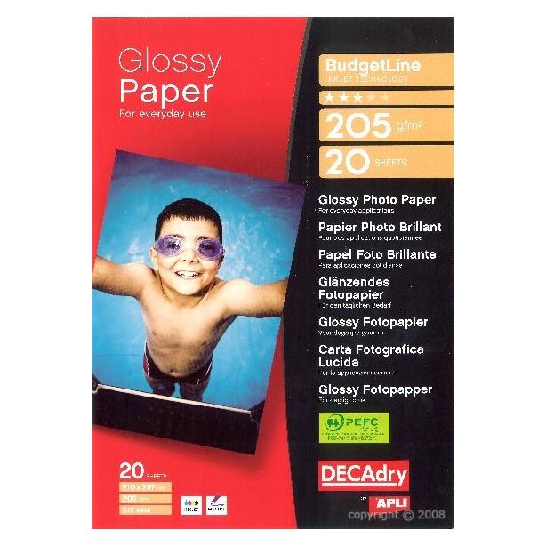Decadry Glossy Inkjet Photo Paper, 205gsm