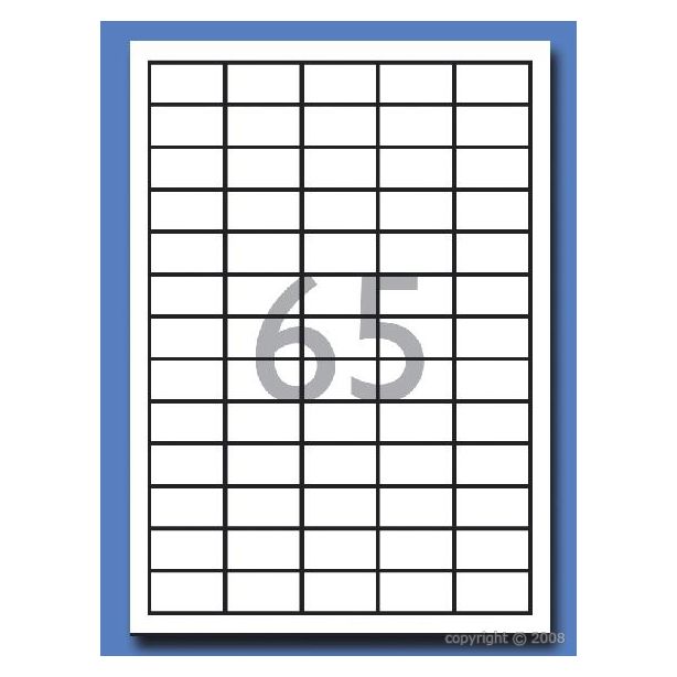 Decadry Labels, Sheet of 65 with Square Corners