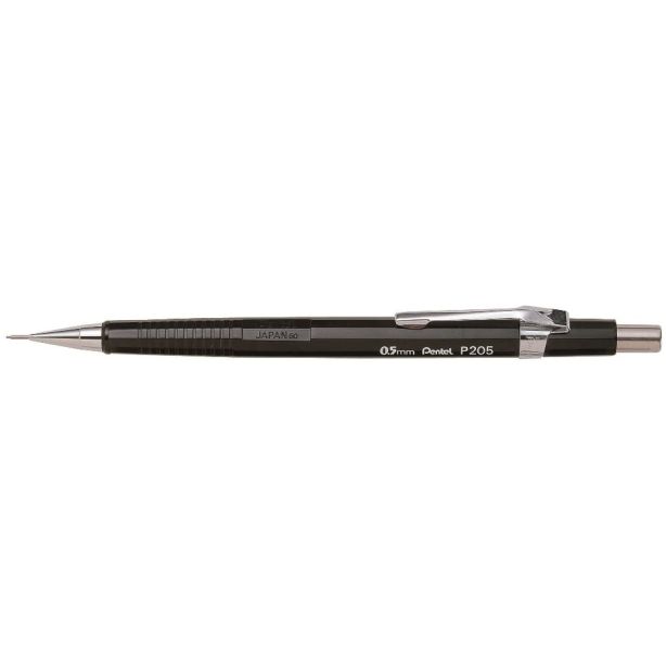 Pentel Automatic Pencil, 0.5mm, Black Barrel, P205