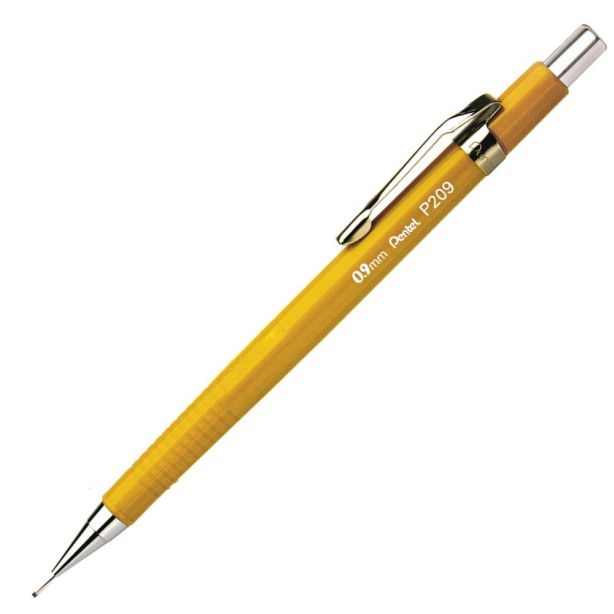 Pentel Automatic Pencil, 0.9mm, Yellow Barrel, P209