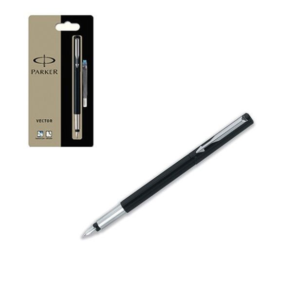 Parker Vector Fountain Pen, Black Barrel, Medium Nib