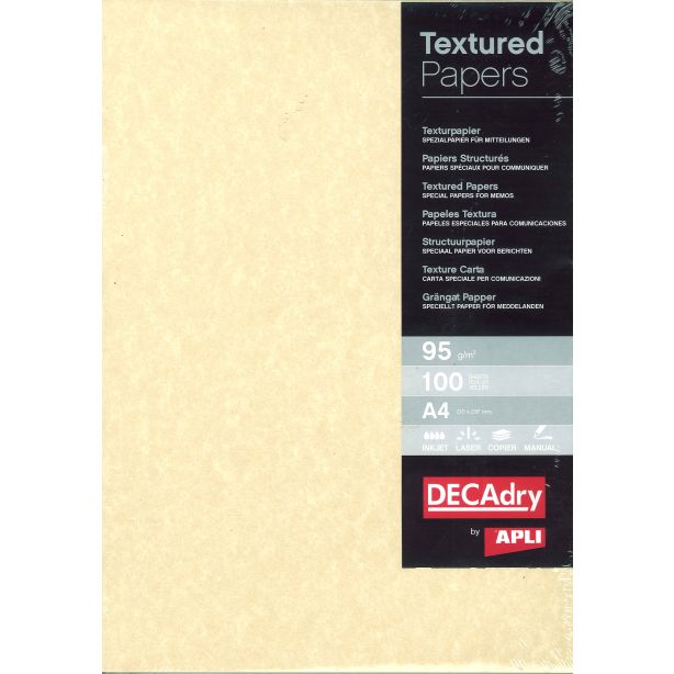 Decadry Champagne Parchment Structured Paper A4, 95gsm, Pack of 100 